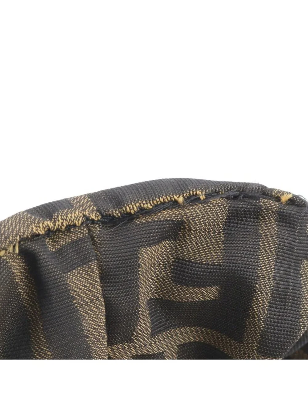Fendi Zucca Pouch Leather Canvas Handbag